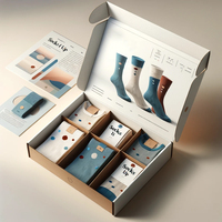 Emballage de chaussettes en carton écologique personnalisé en gros, conception d'emballage cadeau pour chaussettes