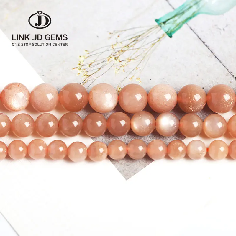4 6 8 10 12mm Pick Size Beads Natural Orange Moonstone Beads Faceted Gemstone DIY Accessory High Quality Wholesale Price