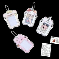 Porte-cartes personnalisé en forme de dessin animé, cadre photo Kawaii de haute qualité, étui pour photocarte avec bouton-clip pour articles promotionnels d'idols