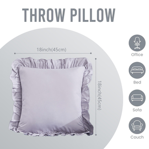 Hidden Envelope Opening Flounce Satin <strong>Cushion</strong> Cover All Match <strong>Frilled</strong> Pillow Cover Global Textile Shipment - Product Image 5