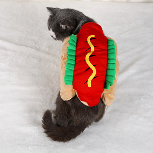 Disfraz para Mascota de Halloween, Traje Divertido de Perro Caliente para Gatos Pequeños y Grandes, Disfraz de Cosplay de Hamburguesa, Ropa Cálida para Mascotas - Product Image 2