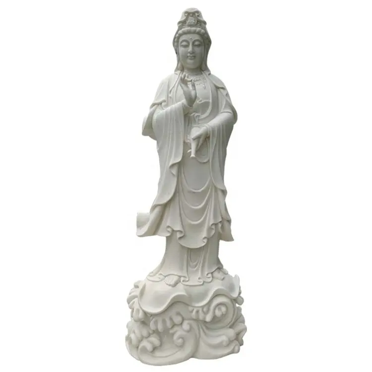 Белая мраморная статуя Гуань Инь большие статуи Гуань Инь статуя Будды Гуань Инь