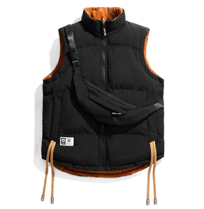 Chalecos casuales de invierno para hombre y mujer, tejido de punto grueso, cierre de cremallera, algodón reversible, ropa juvenil de talla grande - Product Image 4