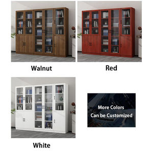 Vetrina Moderna da Terra, Espositore in Legno dal <span class=keywords><strong>Design</strong></span> Semplice, Libreria con Ante in Vetro, Mobile Combinato per Archiviazione - Product Image 6