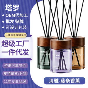 Thalo <b>Reed</b> <b>Diffuser</b> Set Glass <b>Bottle</b> Alcohol Free 4 Months Lasting Fragrance For Home Bedroom Air Freshener - Product Image 1