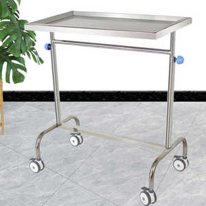 Chariot à instruments en acier inoxydable 304, plateau mobile chirurgical de 30 pouces de large, capacité de charge de 200 lb, pour usage hospitalier - Product Image 2