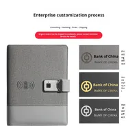 Carnet de notes en cuir PU personnalisé avec fonction de charge sans fil, support de téléphone, câble 3 en 1, cadeau promotionnel d'entreprise