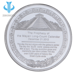 Moneta Commemorativa <span class=keywords><strong>in</strong></span> <span class=keywords><strong>Metallo</strong></span> Dipinta su Misura con Incisione 3D del Calendario Maya Azteco Messicano e Profezie Artistiche - Product Image 3