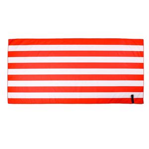 Toalla de playa rayada sin arena de secado rápido de microfibra roja y blanca personalizada - Product Image 5