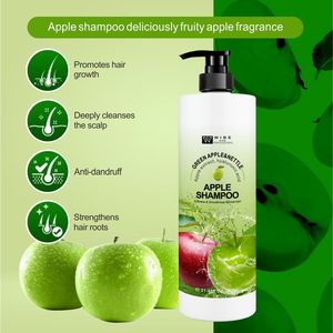 Màu Xanh lá cây Táo dầu gội 900ml cây tầm ma sâu nuôi dưỡng làm sạch dầu gội chống gàu tăng cường tóc rễ tóc dầu gội đầu bán buôn - Product Image 4