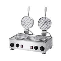 Gaufrier commercial rotatif à double plaque Gaufrier électrique Machines de cuisine de rue Gaufrier Casserole Snack Food Machine