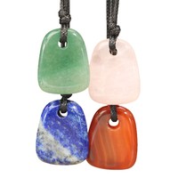 Offre Spéciale : Pendentif en Quartz Rose Naturel, Pierre de Guérison en Cristal, Cornaline, Lapis Lazuli, Aventurine Verte – Collier Tendance pour Cadeau DIY