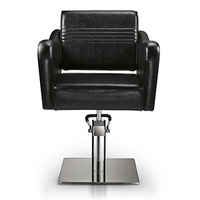 Chaise de coiffure moderne en cuir synthétique marron avec pompe hydraulique rotative à 360°, chaise de barbier professionnelle robuste OEM