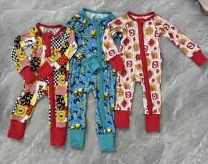 Ropa de bebé personalizada de manga larga con cremallera doble personalizada ropa de niños personalizada de bambú Zippy - Product Image 6