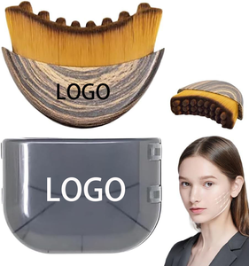 Pinceau de contour lymphatique pour le visage <span class=keywords><strong>et</strong></span> les yeux avec logo personnalisé - Conception ergonomique, nylon, drainage précis de la peau, massage, pinceau de maquillage unique - Product Image 3