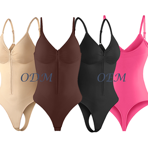 2025 Alta Qualidade Zipper V Profundo Pescoço <span class=keywords><strong>Shapewear</strong></span> Alta Compressão Cintura Apertando Bodysuit Tamanhos Plus Shapers - Product Image 1