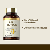 Capsules d'Propolis 500mg |   Mélange de propolis 3 couleurs, sans OGM et sans gluten |   Complément alimentaire |   150 unités