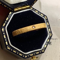 Bague étoile à huit branches brossée vintage, design de niche haut de gamme, plaqué or véritable, pour l'index