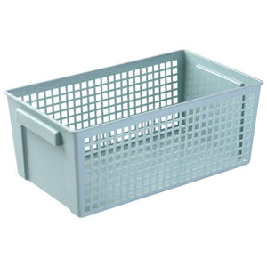 Panier de rangement en plastique rectangulaire avec poignée pour l'organisation du bureau et des collations - Product Image 1