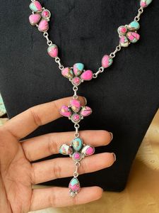 Collar de barra de piedra de caballo salvaje de plata esterlina hecho a mano - Product Image 3