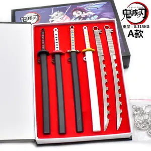 Cosplay Collection Box Souvenir Geschenk Kimetsu No Yaiba Demon Slayer Metalls chwert Waffe Anime Set