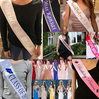 Écharpes de fête personnalisées en satin pour diplômés, accessoires de décoration, écharpes d'anniversaire, écharpes de demoiselle d'honneur, écharpes de classe, bretelles de fête