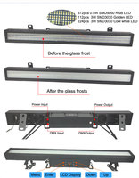 Barre LED IP65 RGB+W+Golden Strobe 48 Zones Blanches DMX512/RDM, Projecteur Mural à Effet Givre Électronique en Aluminium pour Scène/Concert
