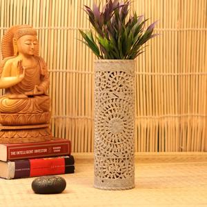 กระถางดอกไม้หินอ่อนทำมือ, กระถางต้นไม้หินอ่อนตกแต่งสำหรับตกแต่งบ้าน, วางบนโต๊ะและสวนในร่ม - Product Image 5