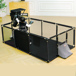 Parc <span class=keywords><strong>de</strong></span> jeu multifonctionnel pour bébé avec sac <span class=keywords><strong>de</strong></span> frappe, <span class=keywords><strong>panier</strong></span> <span class=keywords><strong>de</strong></span> basket et but <span class=keywords><strong>de</strong></span> football – Grand centre d'activités intérieur pour tout-petits avec clôture <span class=keywords><strong>de</strong></span> sécurité - Product Image 3