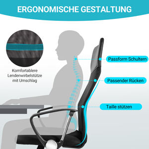 Silla de Oficina Ergonómica Moderna con Elevación, Diseño Transpirable con Movimiento Oscilante de 360 Grados, Altura Ajustable para Oficina en Casa - Product Image 4