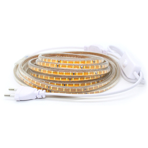 Luces LED superbrillantes de 220V para iluminación de cocina, tira de luz nocturna para debajo del armario, botón pulsador/regulador, enchufe de la UE - Product Image 1