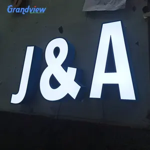Guangzhou supplier acrylic letters 3d led lighting Pantone colors acrylic stainless steel frame lighting letter