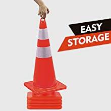 10 Coni Segnaletici ECD Germany 50cm - Arancione E Bianco Con Strisce Riflettenti - Foto 9