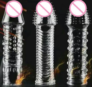 ausverkauf hoher preis und hohe qualität waschbar groß weich kristall wiederverwendbare silikon-kondome exotisch für großen penis - Product Image 1