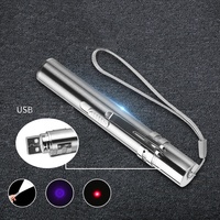 Laser Kucing Interaktif Mainan Lucu Anak Kucing Mengejar Mainan Multiwarna USB Isi Ulang Pena Laser Kucing Laser Mainan