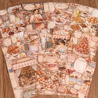 Papier de scrapbooking vintage shabby chic JAI IMAN, 32 feuilles, personnalisable, pour journal créatif, thème pâtisserie française