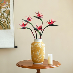Fleur artificielle réaliste d'oiseau de paradis en caoutchouc souple, tige pliable, <span class=keywords><strong>Strelitzia</strong></span> pour grand vase, décoration maison et hôtel - Product Image 1