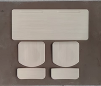 Conjunto de Mesa y Silla Escolar Contemporáneo Qinfeng, 1 Mesa y 2 Sillas, 1100x460mm 385x373mm, Madera Ignífuga, Ecológico y Cómodo