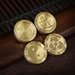 Moneda de latón antiestrés, dispositivo de alivio de estrés, juguete de moneda de mano con mecanismo de pulsación, para desahogo de estrés, PPB, antiestrés para la punta de los dedos, creativo, portátil, EDC - Product Image 2