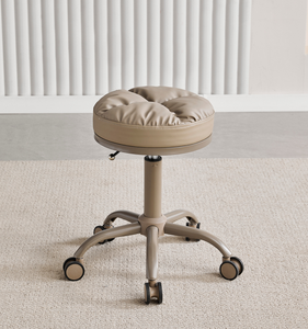 Taburete Rodante Acolchado para Barbería, Silla Hidráulica de Peluquería, Asiento de Salón de Cuero PU para Estudio de Belleza - Product Image 2