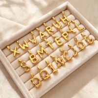 Tarnish Free Trendy Waterproof Jewelry 26 English Letters A-Z Stainless Steel Alphabet Charms Initial Bubble Name Letter Pendant