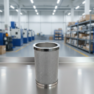 Nuevo Tubo de <span class=keywords><strong>Filtro</strong></span> Cilíndrico Multicapa Personalizado de Doble Capa de Acero Inoxidable 304 para Filtración de Purificador de Aceite Industrial 2.5 GPM - Product Image 4