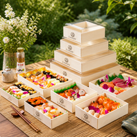 Boîte à charcuterie en bois de pin naturel durable de qualité supérieure avec logo personnalisé, plateau divisé, étui de service pour la restauration professionnelle