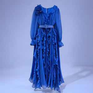 Abiti firmati di alta qualità abito lungo in raso tinta unita per donne musulmane modesto <span class=keywords><strong>da</strong></span> <span class=keywords><strong>sera</strong></span> per abiti <span class=keywords><strong>da</strong></span> <span class=keywords><strong>sera</strong></span> con volant abito <span class=keywords><strong>Casual</strong></span> di classe - Product Image 6