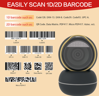 JOAD pemindai kode 2D 1D Supermarket, pemindai kode USB Desktop CMOS Sensor 200 pemindaian/Min rana Barcode Global