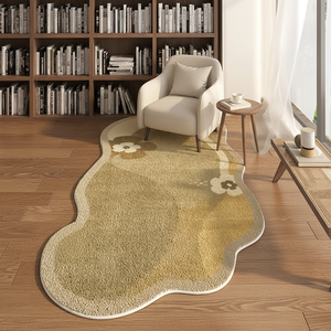 Tappeto Semplice da Comodino Impermeabile Astratto Stampato a Macchina in Peluche Ecologico Antiscivolo per Camera da Letto e Divano - Product Image 1