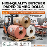 Rouleaux de papier d'emballage rose de qualité alimentaire pour boucher, feuilles pré-découpées pour fumer le bœuf, cuisine extérieure, barbecue
