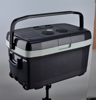 Réfrigérateur-congélateur de camping 12V pour voiture, 45L, efficacité énergétique, avec roues et poignée