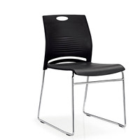 Chaises de conférence empilables en plastique sans accoudoirs, avec structure métallique ergonomique, pour bureaux et salles d'attente commerciales