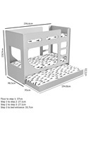 Großhandel Massivholz Etagen bett New Single Kids Etagen bett in grau modernen zeitgenössischen Design herausziehen